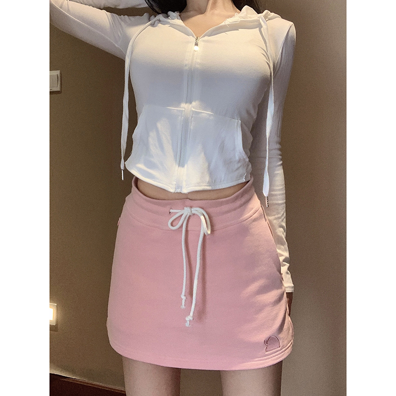 LKOD美式辣妹苹果刺绣短裙