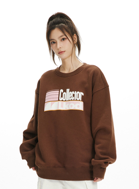 LK STORE LKOD2023圆领潮牌发泡印花男女同款加绒卫衣长袖情侣