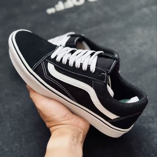 经典 男女日常轻便低帮休闲板鞋 款 Skool黑色复古个性 Old Vans范斯