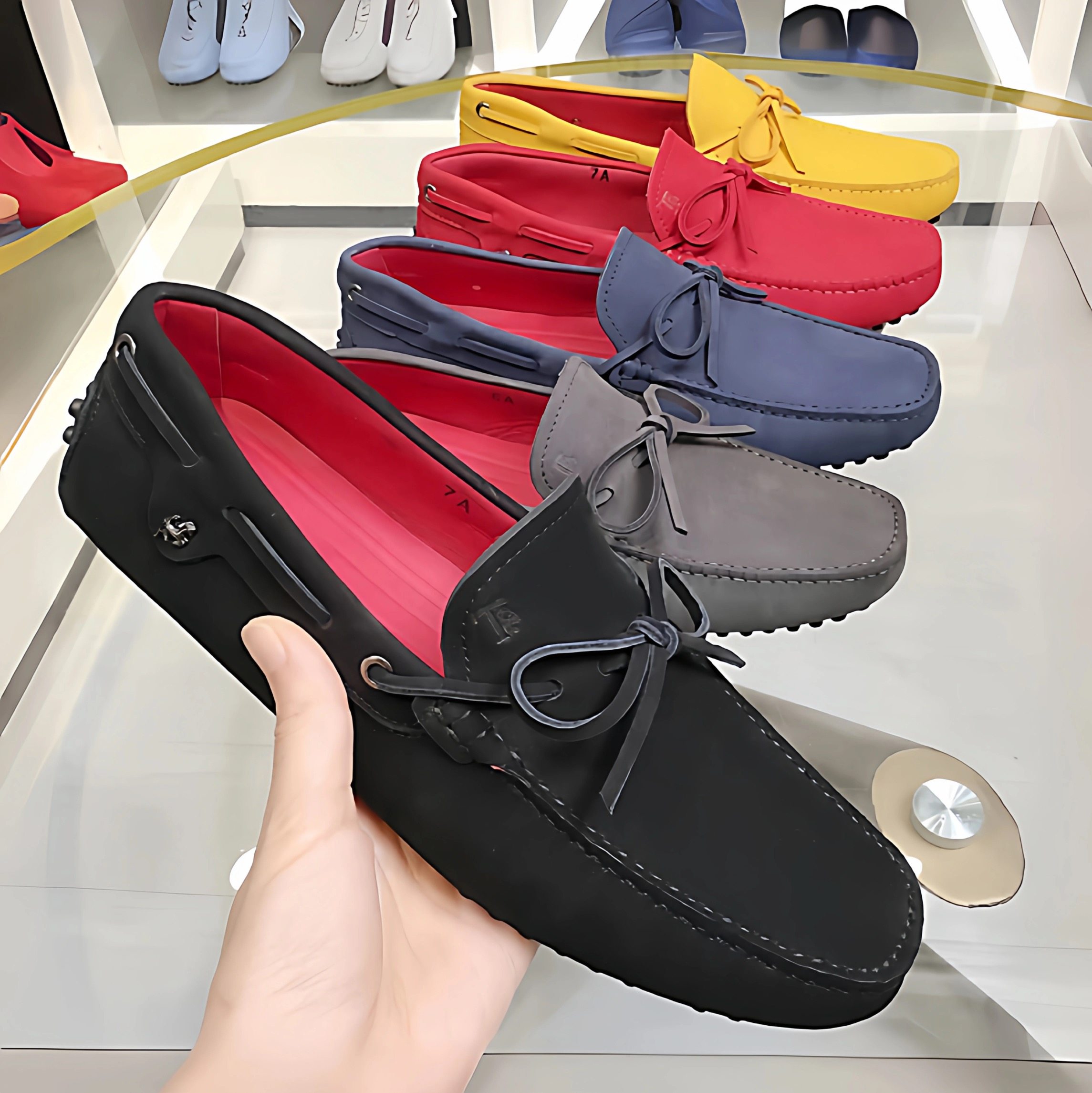 JCTQ高端真皮豆豆鞋男鹿皮蝴蝶结懒人软底商务休闲一脚蹬乐福皮鞋