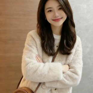 2026秋季新款奶杏色小香风羊羔毛外套女短款毛茸茸高级感大码上衣