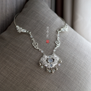 流云记【月歌】汉服璎珞项链古风平安锁双龙佩饰贾宝玉项圈古装款