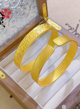 2026网红新款铜镀金首饰祥云手镯女个性开口手环久不掉色高品质