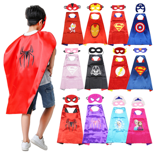 儿童英雄演出cos服饰美国队长超人披风蜘蛛侠钢铁蝙蝠侠男孩斗篷