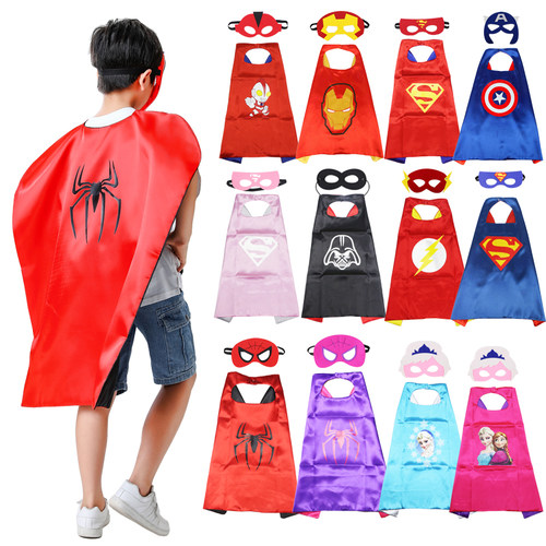 儿童英雄演出cos服饰美国队长超人披风蜘蛛侠钢铁蝙蝠侠男孩斗篷