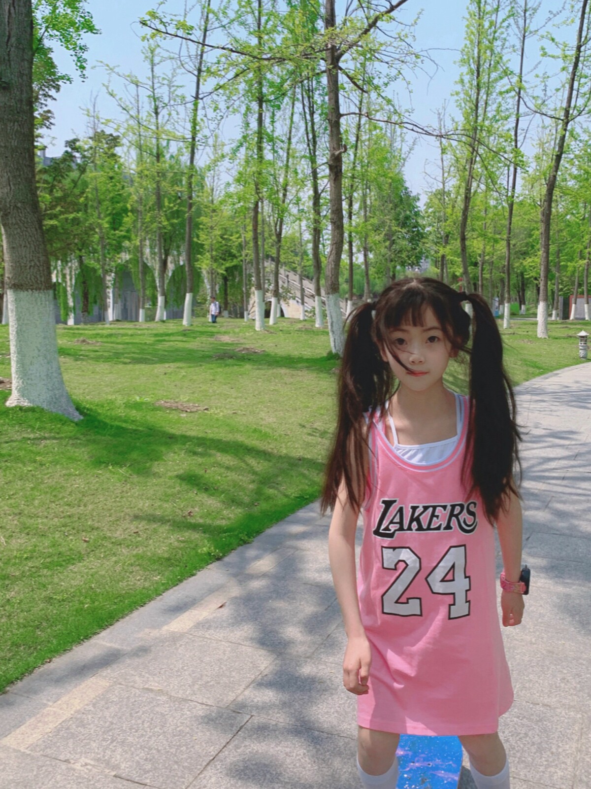 娃娃酱童品女童儿童2023夏新款网红韩版字母运动服篮球服T恤裙潮