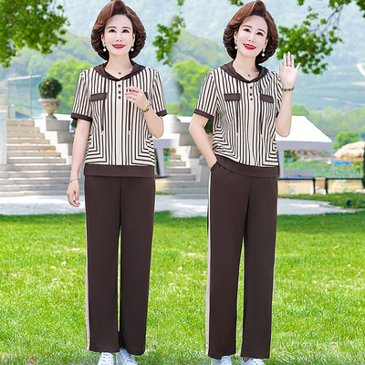 中年妈妈夏装运动服套装洋气
