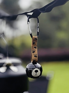 户外徒步露营驱熊警示熊铃铛彩色织带腰挂铃铛金属熊铃montbell