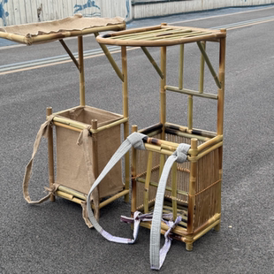 宁采臣背篓竹制书生书童背书箱行脚僧状元箱古装道具竹编徒步背包