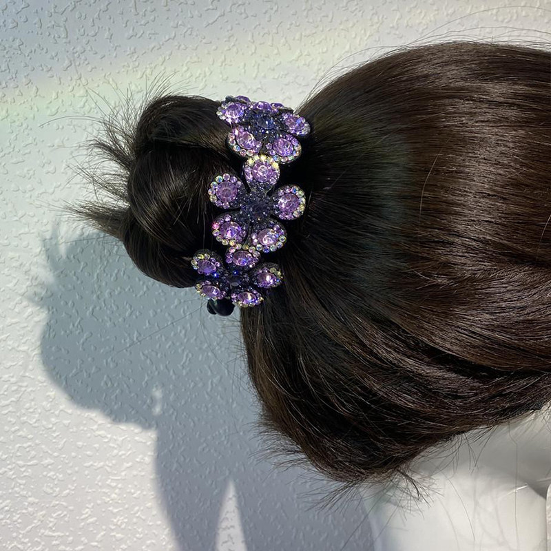 闪钻丸子头盘发神器发夹