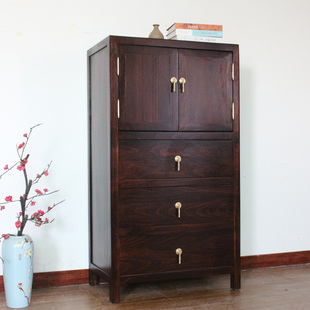 中式简约现代香樟木斗柜实木五斗柜客厅收纳柜卧室抽屉两门储物柜
