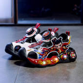 男童夏季 凉中童鞋 儿童亮灯鞋 包头发光纽扣鞋 男孩防踢凉鞋 哪吒凉鞋