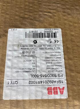低压配电软启动1SFA892014R1002现货实物PSS300/515-500L变频器