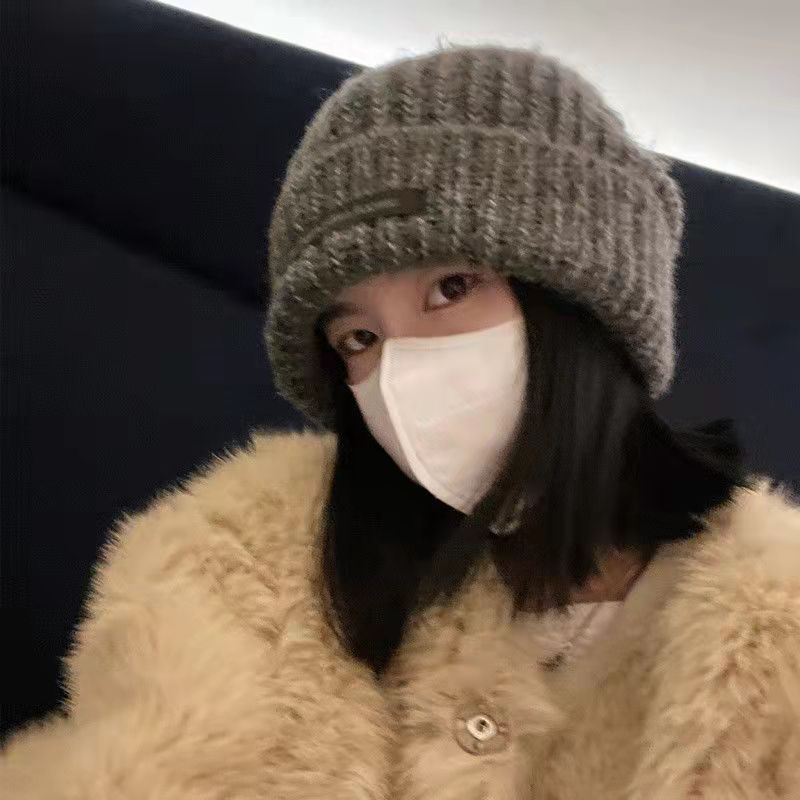 秋冬帽子堆堆帽针织毛线帽韩日系防寒大头围冬天保暖男针织帽子
