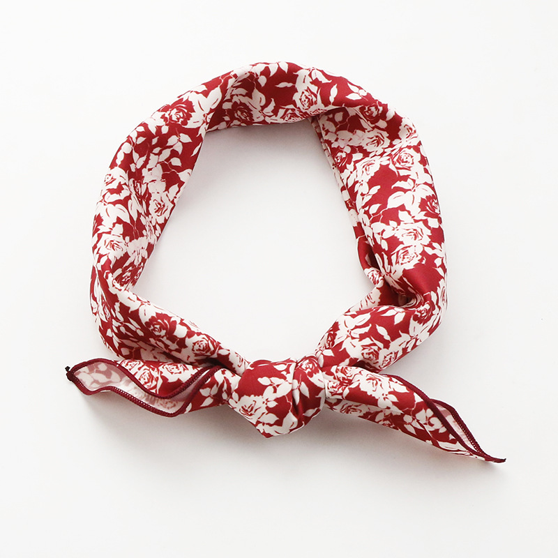 森女flora俏皮红色系韩式小方巾