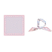 Flora甜美撞色粉蓝腰果花蓝碎花复古少女韩版 佩斯利方巾丝巾头巾