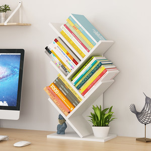 创意树形办收桌面型书架整理儿童书上桌纳架置物公架用学生小书柜