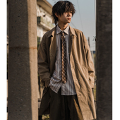 南鹤春秋季 日系复古休闲卡其色2023宽松风衣潮牌情侣大衣外套 男士