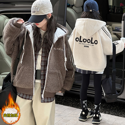 女童春秋冬款外套洋气大女孩儿童加绒加厚夹棉衣棒球服冬季时髦潮