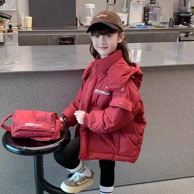 女童羽绒服加厚冬装2025新款洋气儿童冬季外套女孩冬款假两件上衣