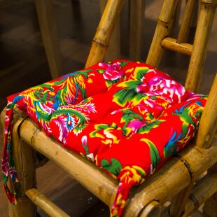 竹凳竹椅子棉麻茶馆餐馆围炉煮茶民宿民族风复古防滑椅垫坐垫屁垫