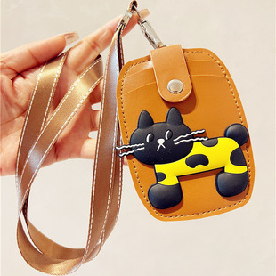 工牌多卡位挂脖皮卡套学生校园卡图书卡借书卡饭卡水卡银行卡卡包