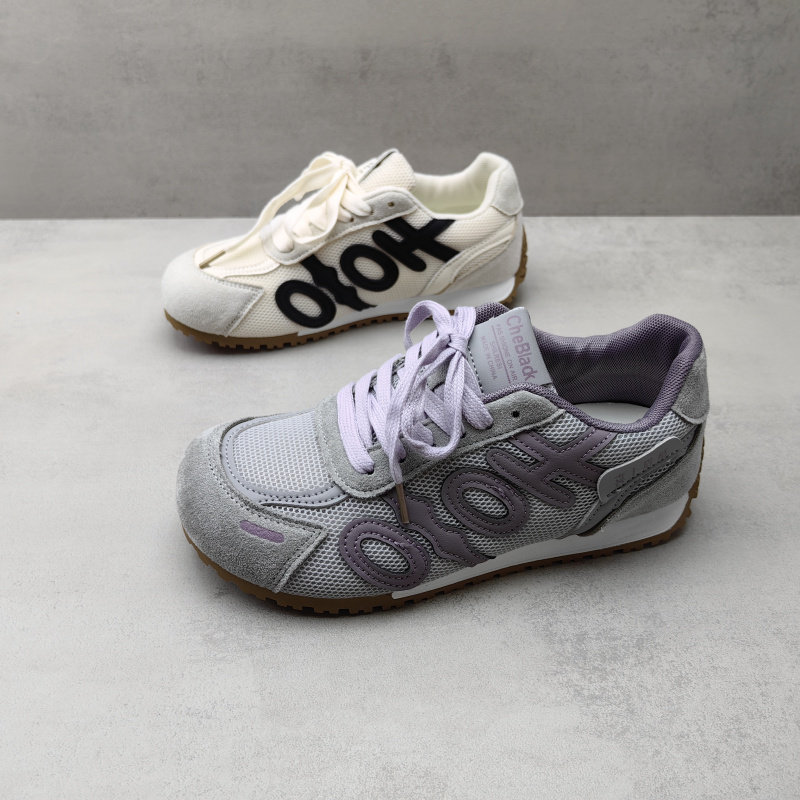 2026春款拼色网面系带德训鞋女休闲运动单鞋百搭平底鞋,女鞋,网面鞋,淘宝优惠券,粉丝福利购,淘宝优惠卷