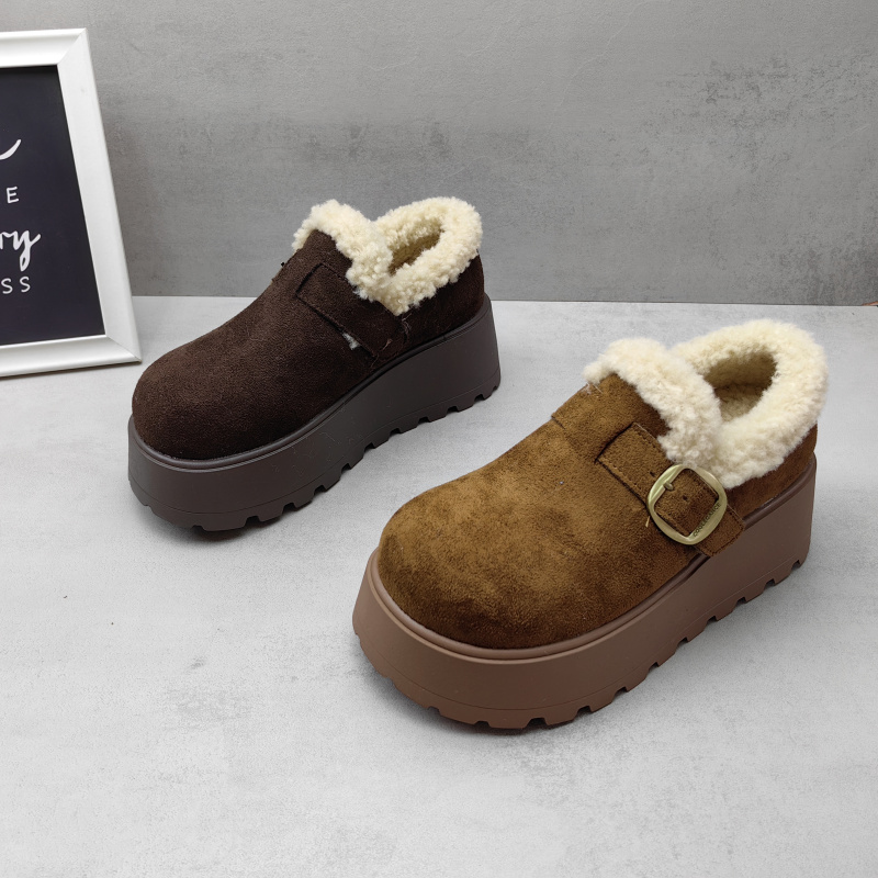 冬季加绒保暖厚底增高女款勃肯鞋