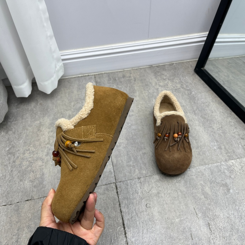 秋冬真皮加绒防滑女勃肯鞋