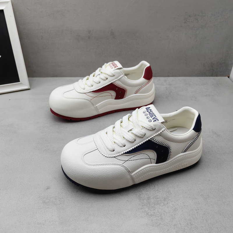 2026春秋新款真皮韩版日常防滑系带休闲平底运动鞋学生德训女单鞋,女鞋,德训鞋,淘宝优惠券,粉丝福利购,淘宝优惠卷