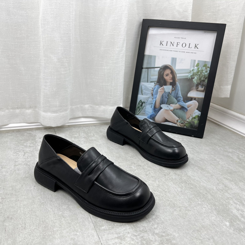 工厂清仓2022春款真皮女鞋英伦休闲低方跟圆头乐福鞋牛皮女单鞋,女鞋,乐福鞋（豆豆鞋）,淘宝优惠券,粉丝福利购,淘宝优惠卷