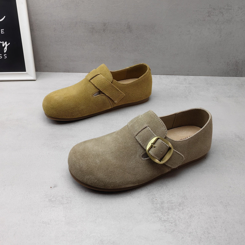 2026春新款真皮牛皮森系平底防滑女休闲舒适一字带百搭女勃肯鞋,女鞋,勃肯鞋/软木鞋,淘宝优惠券,粉丝福利购,淘宝优惠卷