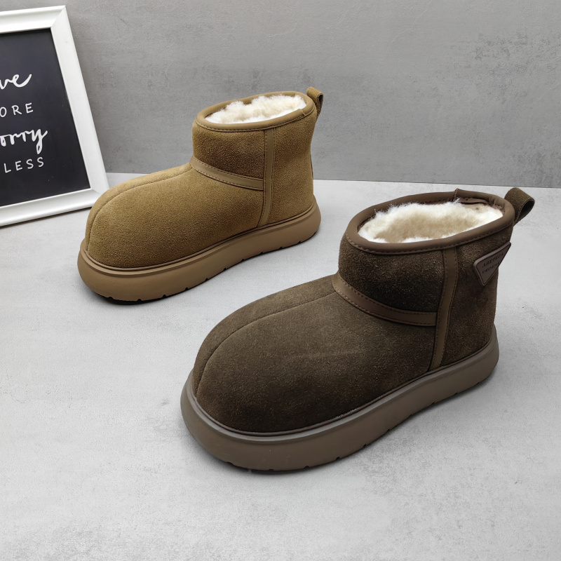 真皮牛皮加绒保暖套筒雪地靴