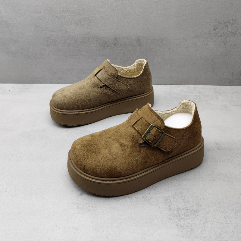 勃肯鞋防滑魔术贴懒人女棉鞋