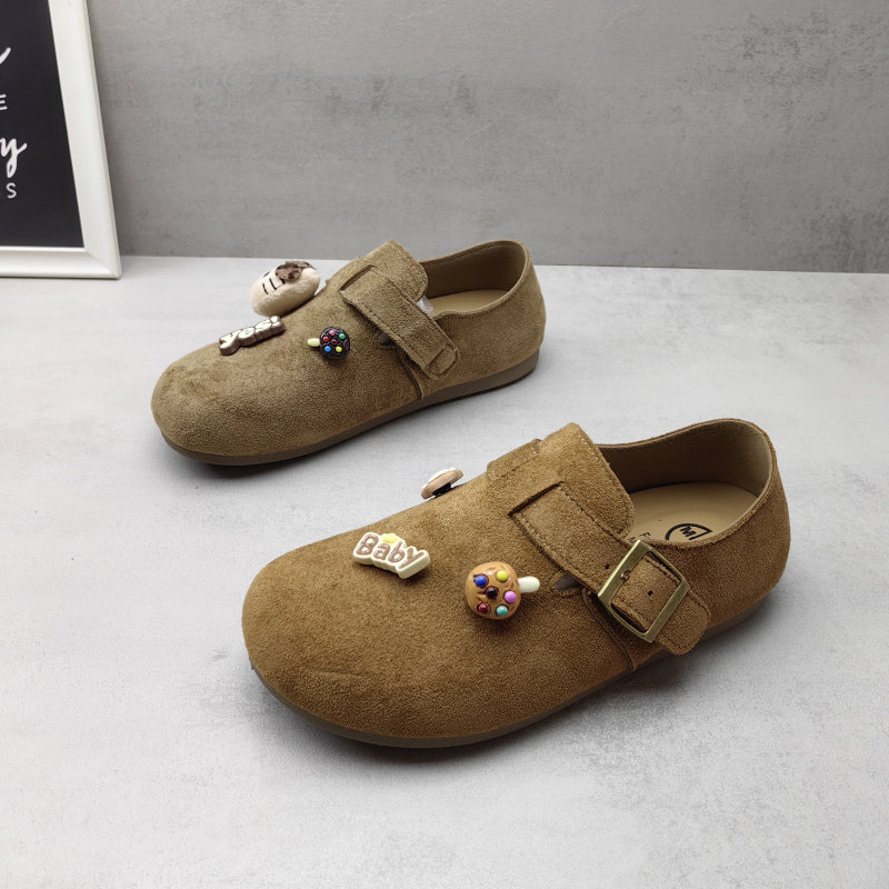 2026春秋款绒面平底舒适勃肯鞋防滑乐福鞋百搭休闲女卡通单鞋,女鞋,勃肯鞋/软木鞋,淘宝优惠券,粉丝福利购,淘宝优惠卷