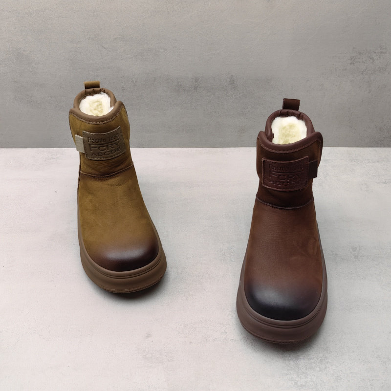 实拍2025秋冬款真皮加绒加厚羊毛短靴厚底防滑女棉靴雪地靴,女鞋,时尚雪地靴,淘宝优惠券,粉丝福利购,淘宝优惠卷