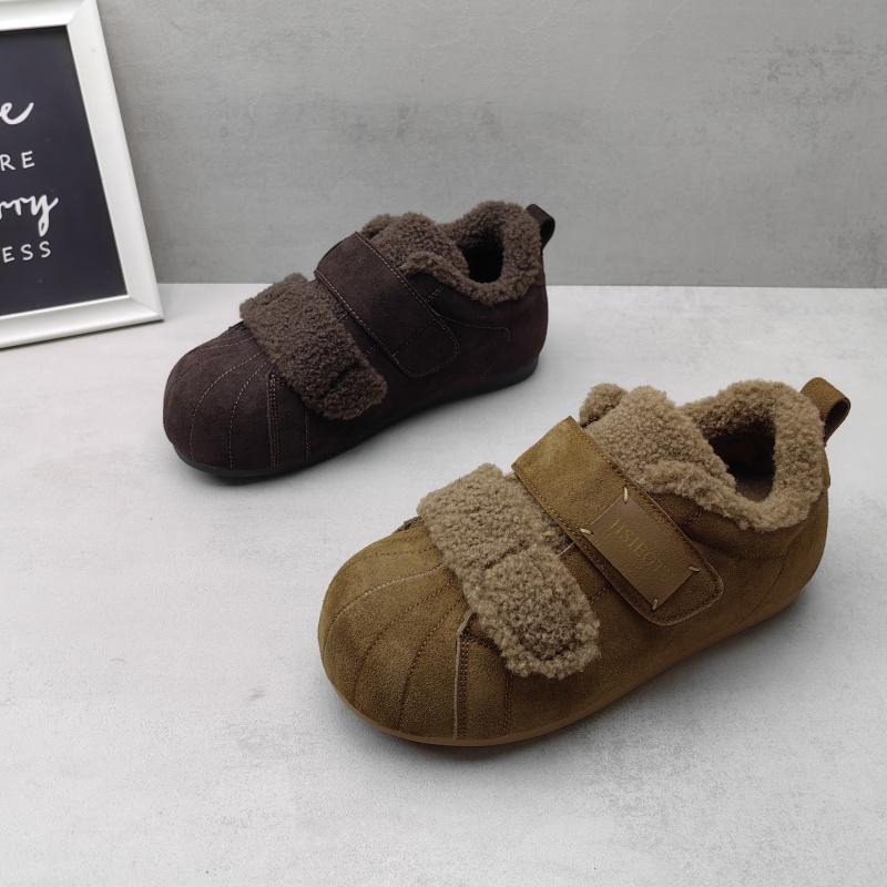 真皮牛皮森系加绒保暖女勃肯鞋