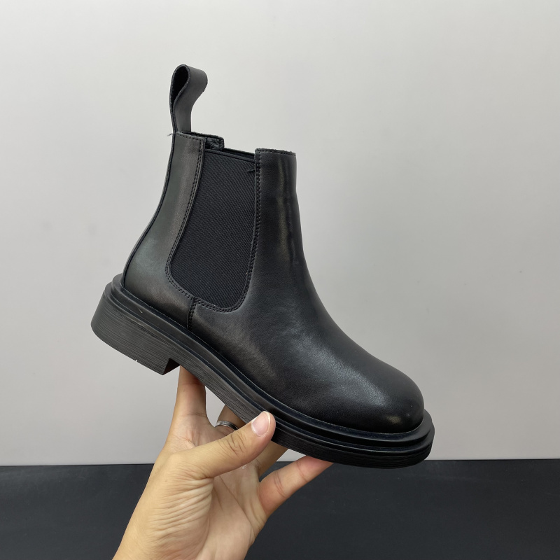 工厂清仓低方跟加绒里切尔西靴