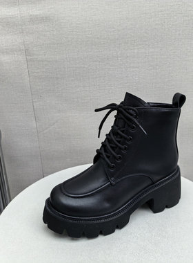 真皮厚底加绒防滑女马丁靴