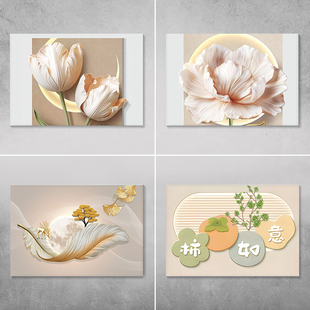 奶油风电表箱贴纸自粘高档配电箱装饰画现代轻奢网络盒改造遮挡