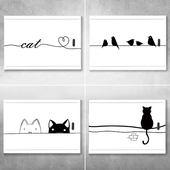 极简白色电表箱贴纸自粘抽象卡通配电箱装 饰画消防栓贴现代黑白灰