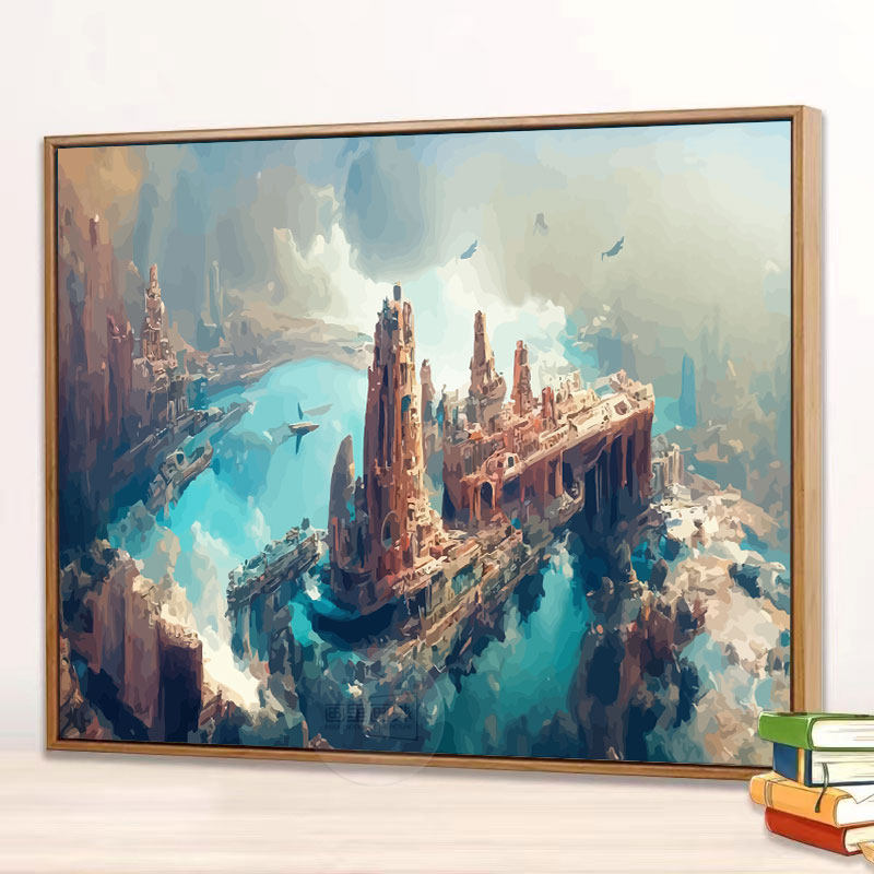 亚特兰蒂斯diy数字油画超难手绘画画填充色油彩画手工解闷减压画