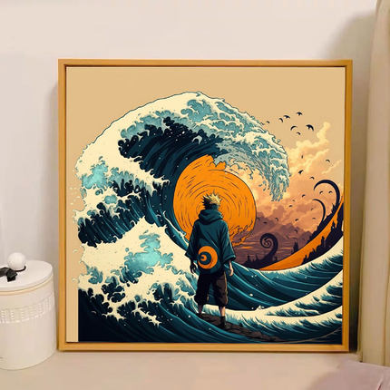 火影忍者数字油画diy填色画动漫卡通手绘画画油彩画填充丙烯挂画