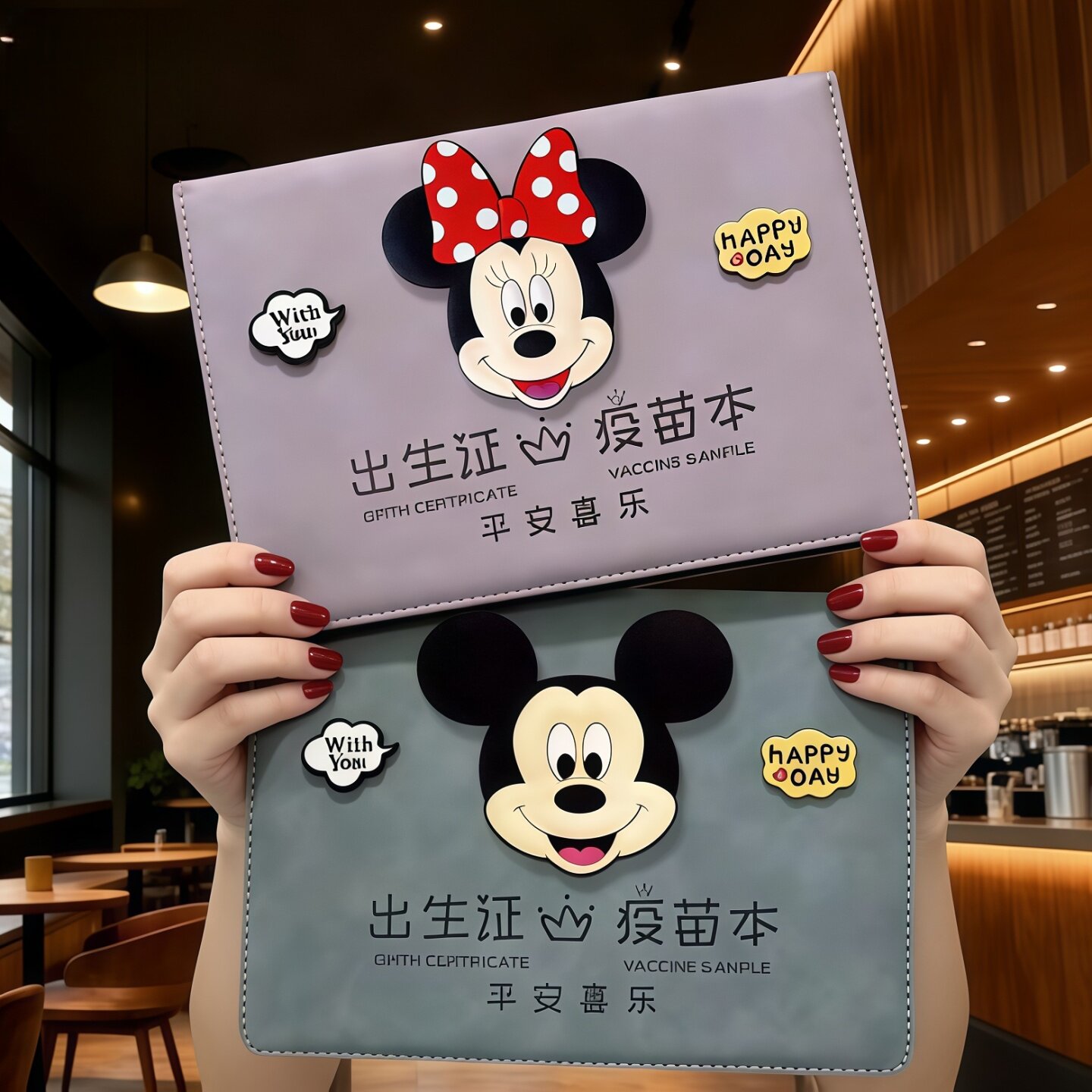宝宝出生证保护套和疫苗本壳三合一出生医学证明收纳盒不粘字本子