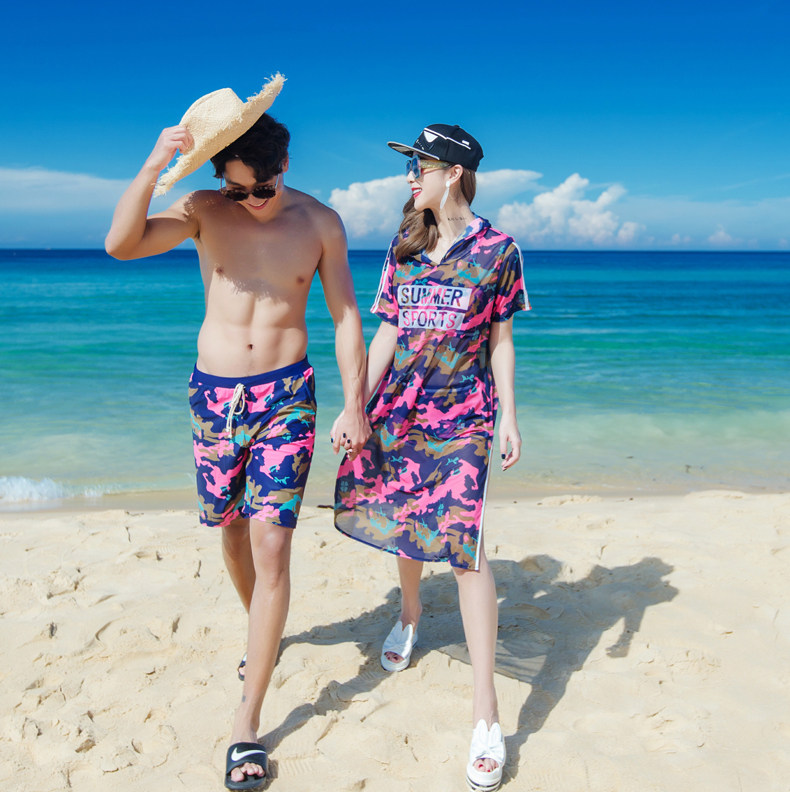 奇海新款情侶聚攏泡溫泉女比基尼性感顯瘦遮肚罩衫女泳衣男沙灘褲在類目 運動/瑜伽/健身/球迷用品, 游泳, 情侶裝泳衣中 - 來自Buy2taobao.com提供專業的淘寶代購服務