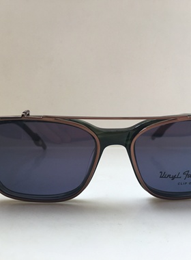 Vinyl Factorty All Sopp 透明深绿色板材框眼镜 套镜夹片太阳镜