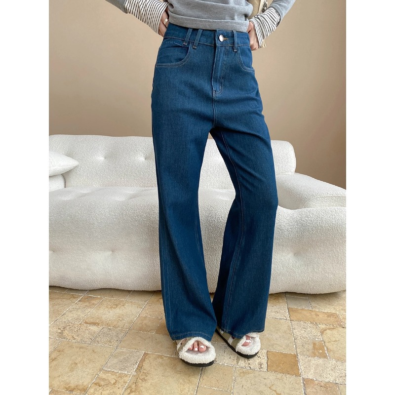 司南 显比例修腿型 天丝莱赛尔高腰直筒显瘦微喇叭牛仔裤 SN8173