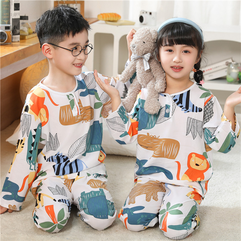 儿童睡衣夏季薄款小孩绵绸家居服