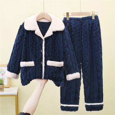 法兰绒保暖套装宽松版秋冬季