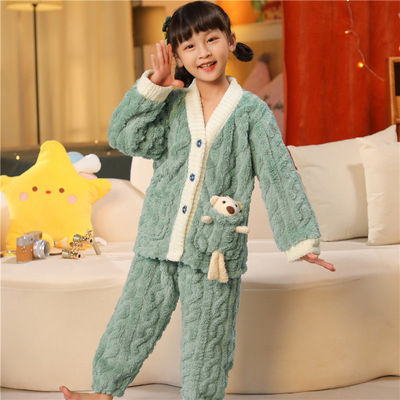 家居服法兰绒睡衣套装